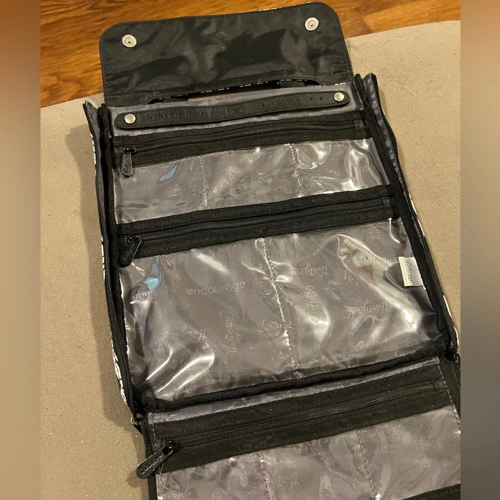 Thirty-One Black and White Travel Bag - Picture 3 of 5